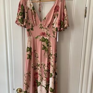 Reformation Pink Floral Maxi Dress